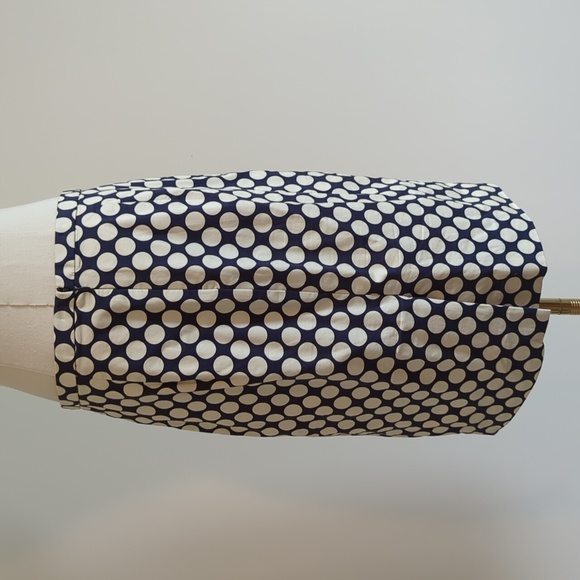 JCrew size 4 navy with ivory polka dots pencil skirt - Picture 4 of 7
